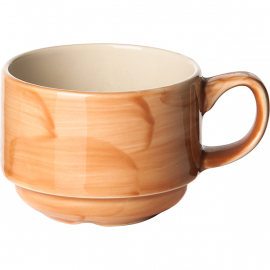 Чашка чайная «Паприка»; фарфор; 170мл; D=75/45,H=58мм; оранжев.,бежев.