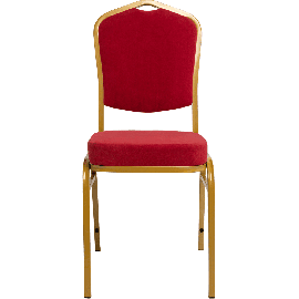 Банкетный стул Корона 20 Велюр красный, каркас золотого цвета
