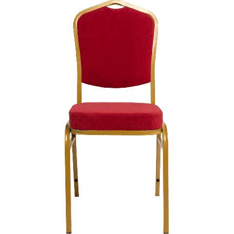 Банкетный стул Корона 20 Велюр красный, каркас золотого цвета