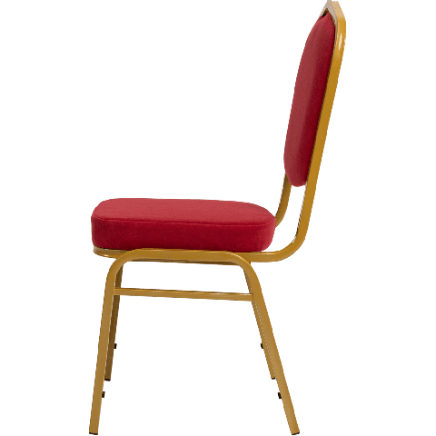 Банкетный стул Корона 20 Велюр красный, каркас золотого цвета