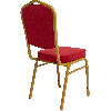 Банкетный стул Корона 20 Велюр красный, каркас золотого цвета