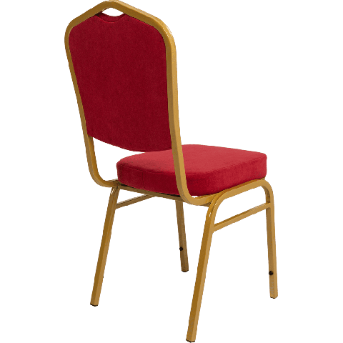 Банкетный стул Корона 20 Велюр красный, каркас золотого цвета