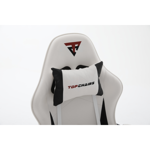 Кресло спортивное TopChairs Phantom бело-черный