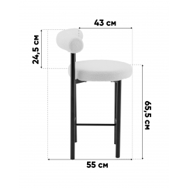 Стул полубарный Флорео букле темно-серый