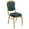 Банкетный стул Корона 20 Жаккард синий, каркас золотого цвета