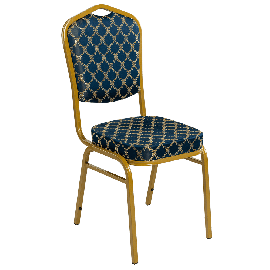 Банкетный стул Корона 20 Жаккард синий, каркас золотого цвета