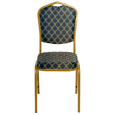 Банкетный стул Корона 20 Жаккард синий, каркас золотого цвета