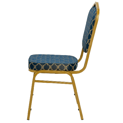 Банкетный стул Корона 20 Жаккард синий, каркас золотого цвета