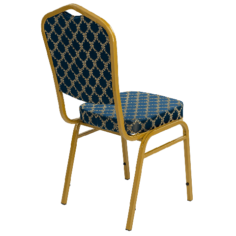 Банкетный стул Корона 20 Жаккард синий, каркас золотого цвета