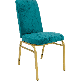 Банкетный стул Парламент Велюр морская волна, каркас золотого цвета