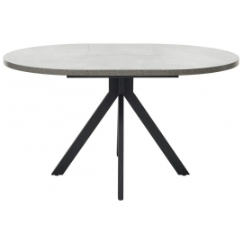 Стол КОРФУ 100 раскладной Цемент светлый / черный каркас