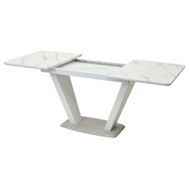 Стол Прага 120 БЕЛЫЙ МРАМОР FC13 CLEAF, пластик / БЕЛЫЙ, КАМЕНЬ СВЕТЛЫЙ