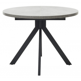 Стол КОРФУ 100 раскладной Цемент светлый / черный каркас