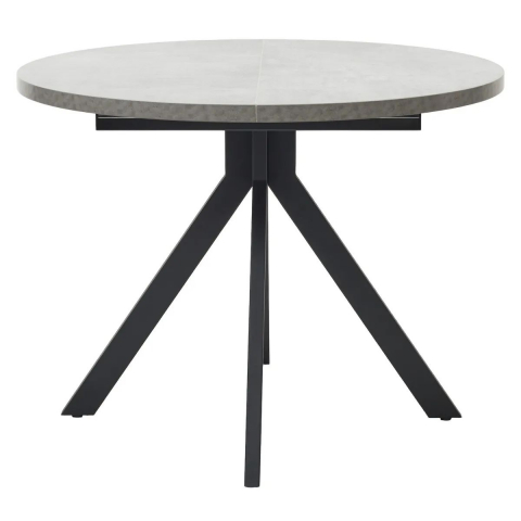 Стол КОРФУ 100 раскладной Цемент светлый / черный каркас