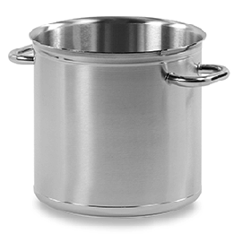 Кастрюля без крышки с ручками; сталь нерж.; 36л; D=36см; металлич.
