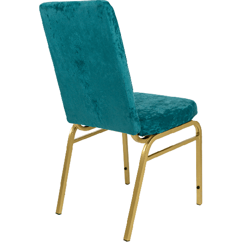 Банкетный стул Парламент Велюр морская волна, каркас золотого цвета