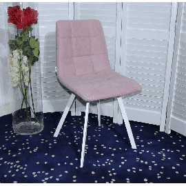 Стул CHILLI SQUARE UF860-04B сиреневый, ткань/ белый каркас