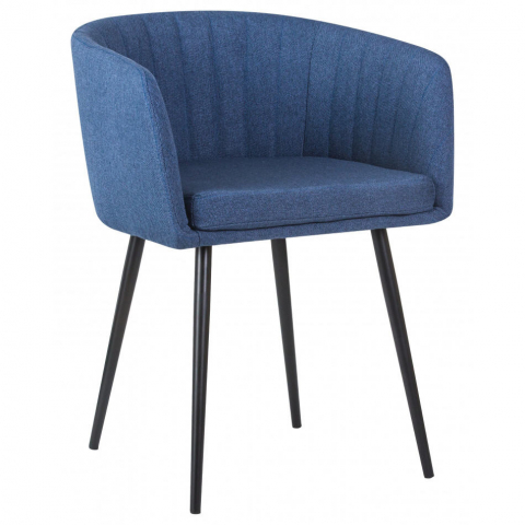 Стул обеденный ALINA с подлокотниками, синяя ткань