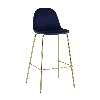 Стул барный Валенсия велюр синий золотые ножки