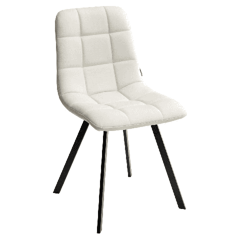 Стул CHILLI SQUARE HK017-01 светло-бежевый, PU/ черный каркас