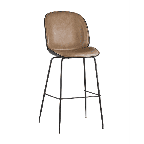 Стул барный Beetle PU со спинкой бежевый