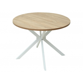 Стол ВЕГА D100 Дуб Канзас / белый каркас