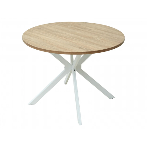 Стол ВЕГА D100 Дуб Канзас / белый каркас