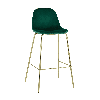 Стул барный Валенсия велюр зеленый золотые ножки