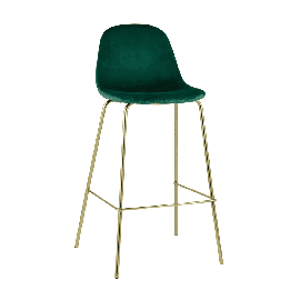 Стул барный Валенсия велюр зеленый золотые ножки