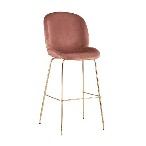 Стул барный Beetle со спинкой пудровый