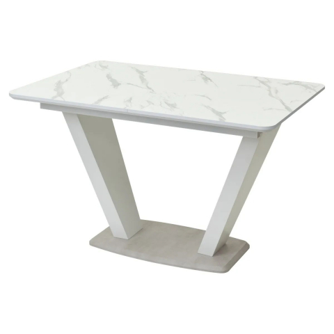 Стол Прага 120 БЕЛЫЙ МРАМОР FC13 CLEAF, пластик / БЕЛЫЙ, КАМЕНЬ СВЕТЛЫЙ