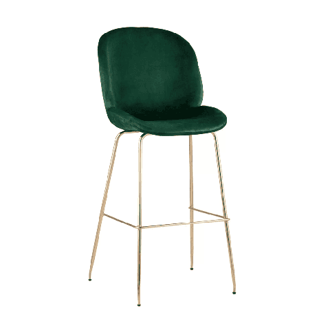 Стул барный Beetle со спинкой изумрудный