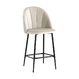 Стул мягкий полубарный Логан велюр бежевый