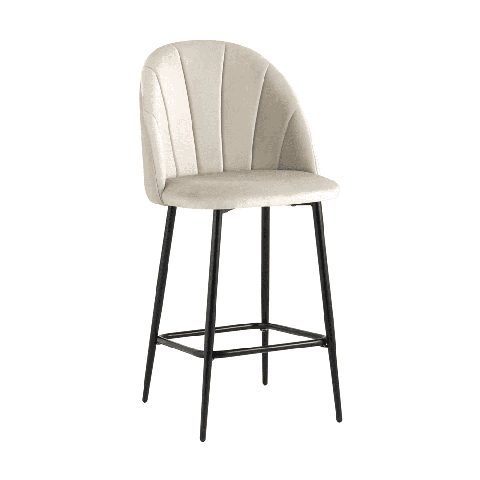 Стул мягкий полубарный Логан велюр бежевый