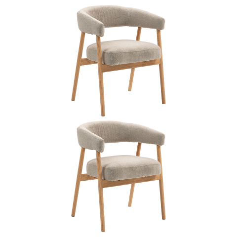 Стул обеденный Zubo с деревянными ножками бежевый 2 шт.