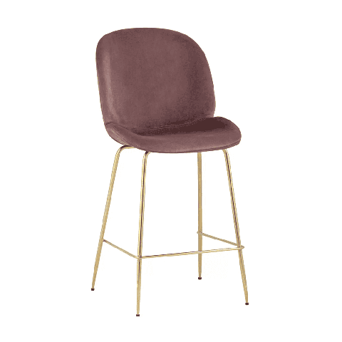 Стул полубарный Beetle со спинкой темно-розовый