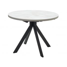 Стол КОРФУ 100 раскладной Цемент светлый / черный каркас