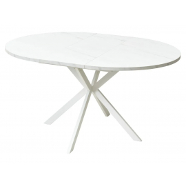Стол ВЕГА D110 раскладной Мрамор Леванто / белый каркас