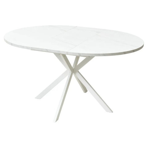 Стол ВЕГА D110 раскладной Мрамор Леванто / белый каркас