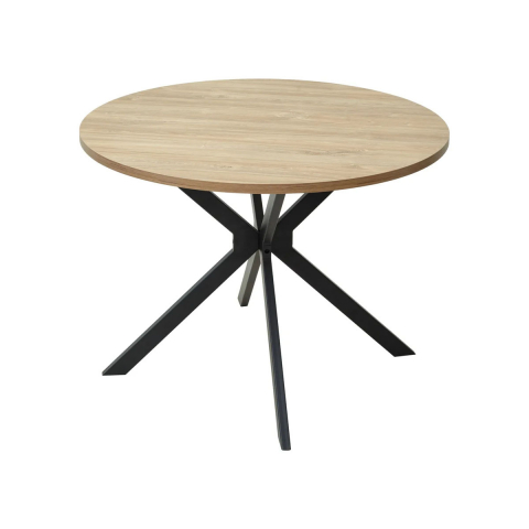 Стол ВЕГА D100 Дуб Канзас/ черный каркас