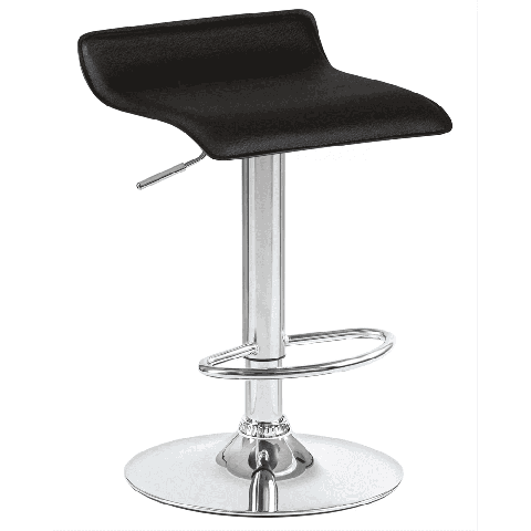 Мягкий барный стул TOMMY чёрный сиденье искусственная кожа