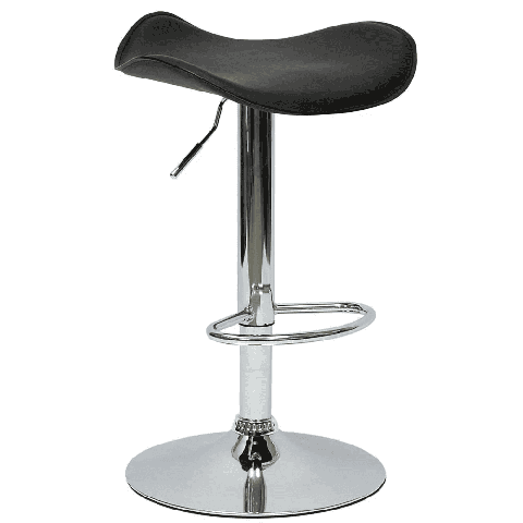 Мягкий барный стул Skat чёрный с подъемным механизмом