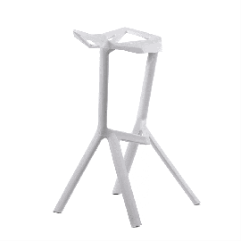 Пластиковый барный стул One белый с жестким сиденьем