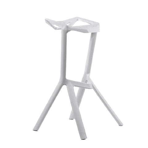 Пластиковый барный стул One белый с жестким сиденьем