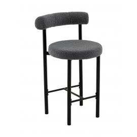 Стул полубарный Флорео букле темно-серый