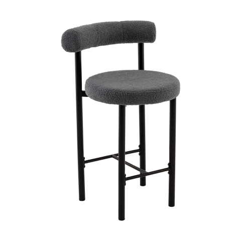 Стул полубарный Флорео букле темно-серый