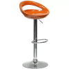 Барный стул Disco оранжевый, основание металлическое, сиденье пластиковое