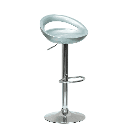 Барный стул Disco серебряный с жестким сиденьем из пластика