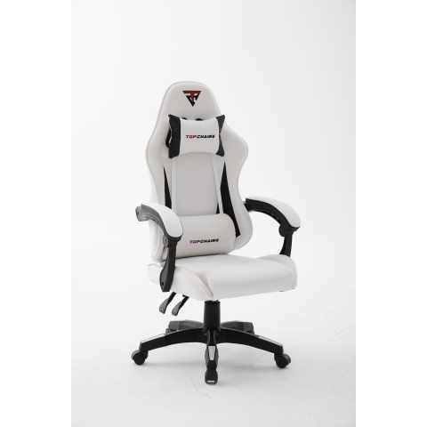 Кресло спортивное TopChairs Phantom бело-черный