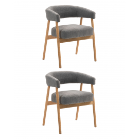 Стул обеденный Zubo с деревянными ножками темно-серый 2 шт.